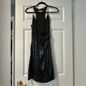 Nicole Miller sequin black dress